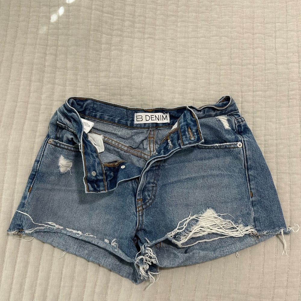 Distressed Denim Jean Shorts